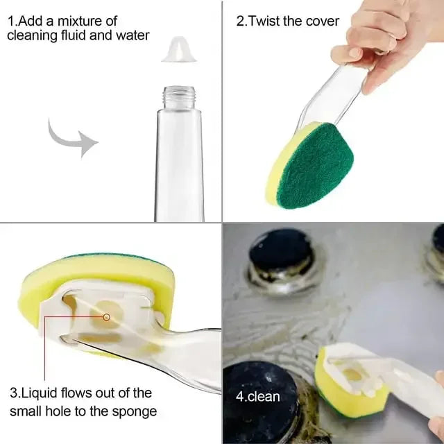 7-Piece Dish Wand Sponge Refill Set | Soap Dispensing Scrubber