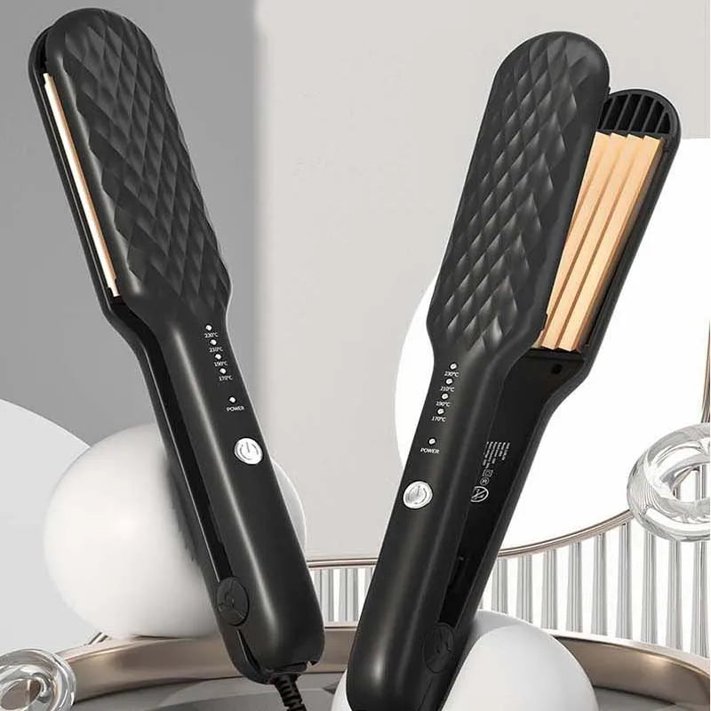 Hair Curler Fluffy Splint Flat Iron Curling Corrugated Plate Ceramic Professional Electric Hair Crimper For All Hair Lengths Peaceful Pleasures Health and Wellness