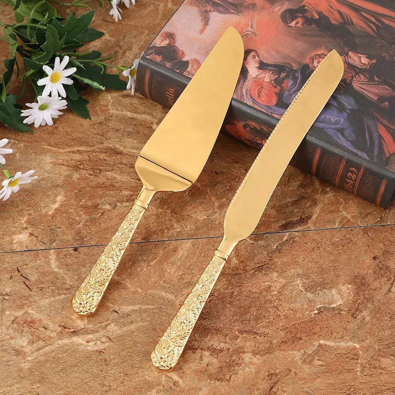 2Pcs Wedding Cake Knife and Shovel Pizza Bread Knife Wedding Supplies Cake Knife Triangle Bread Shovel Baking Tools Peaceful Pleasures Health and Wellness Style 3