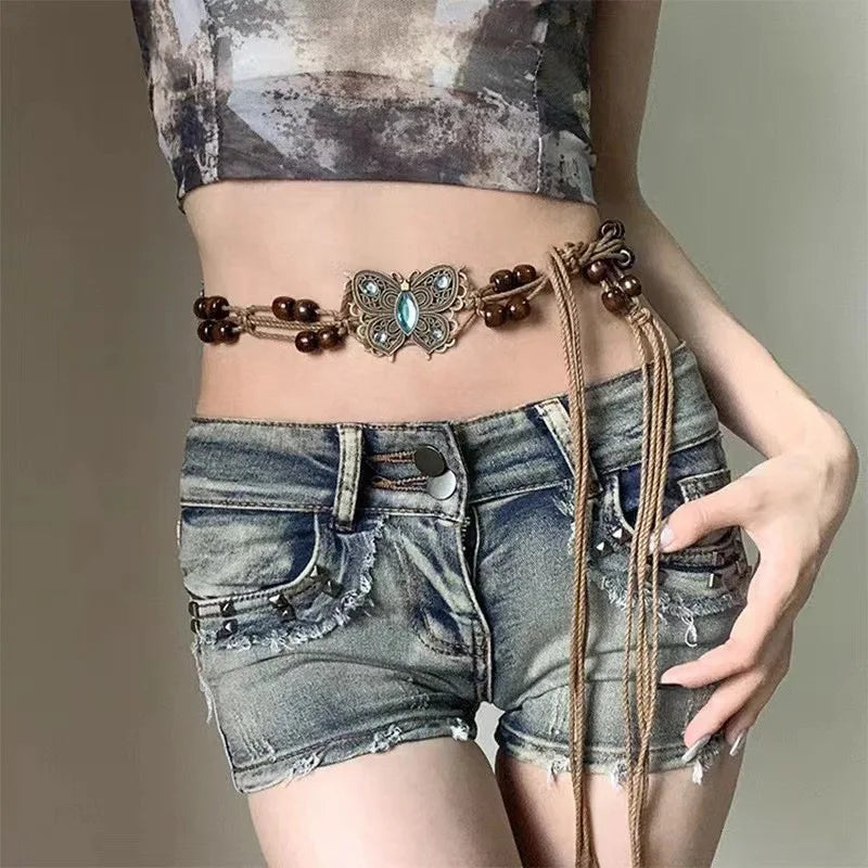Retro Butterfly Metal Waist Chain Belt for Women | Summer Fashion