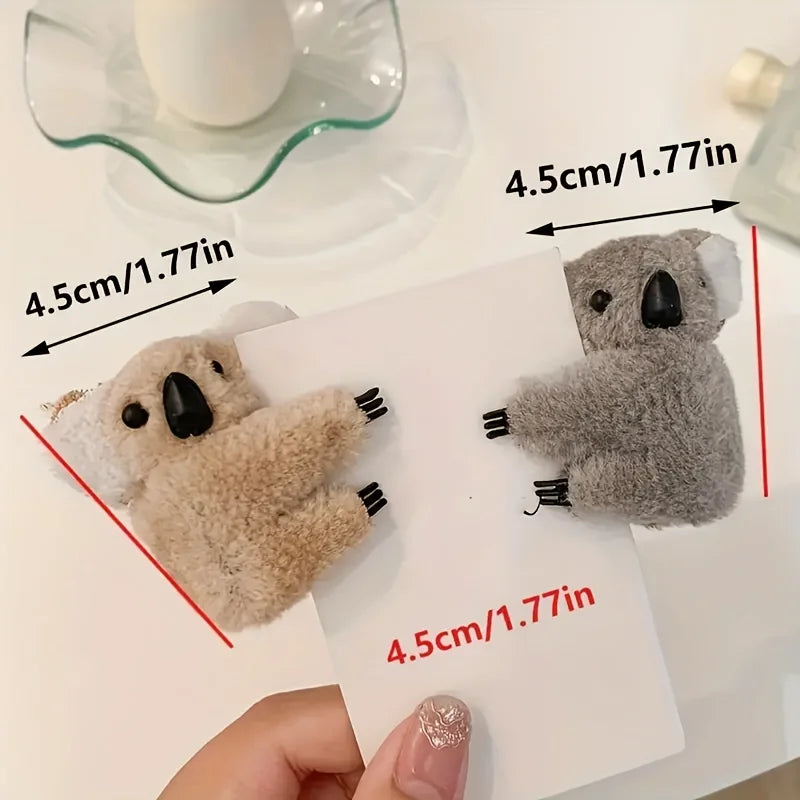 Plush Koala Hair Clips – Set of 2 Cute Animal Barrettes Hair Accessories Peaceful Pleasures Health and Wellness
