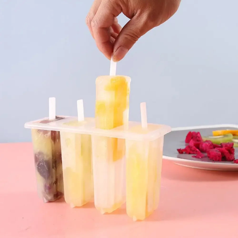 4-Link Popsicle Mold with Lid – Homemade Ice Lolly Maker