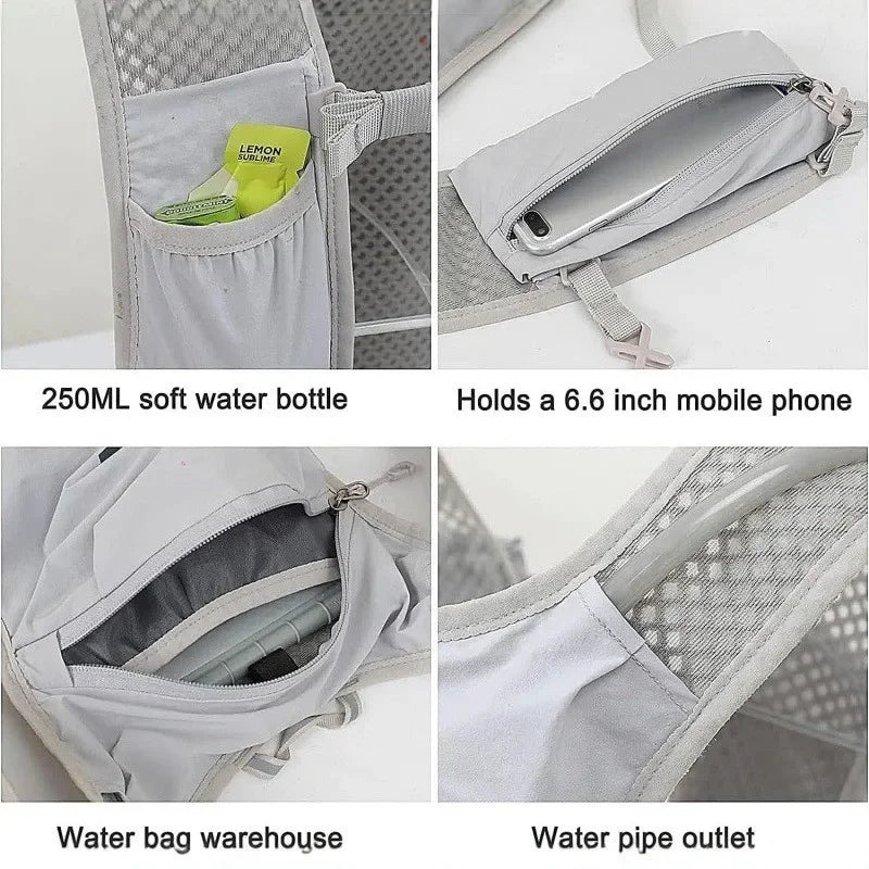 1PC Running Hydration Vest Backpack for Hiking Cycling Marathon Lightweight Water Chest Pack With Phone Storage Pocket Peaceful Pleasures Health and Wellness