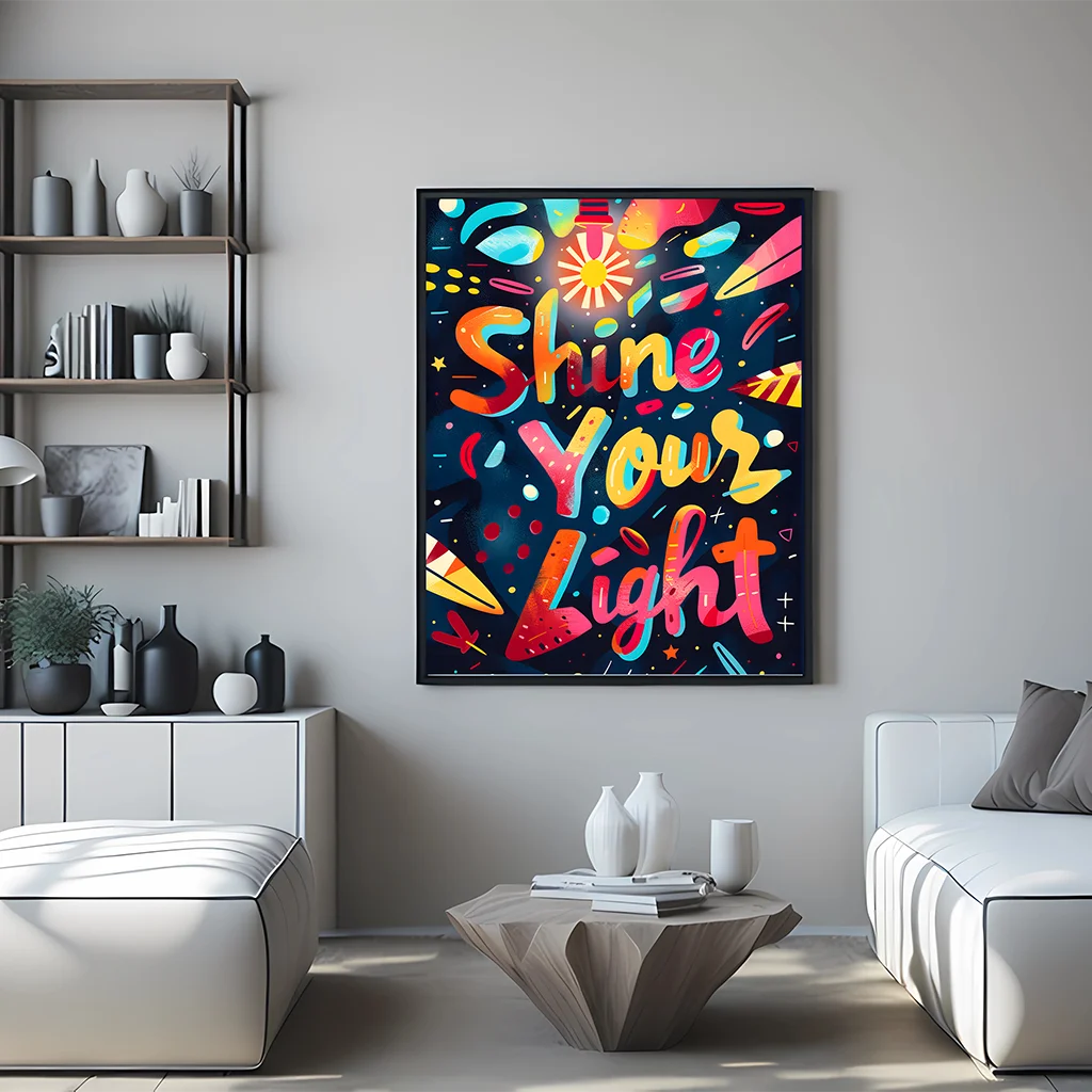 Nordic Wall Art Colorful Motivational Quote Inspirational Canvas Painting Modern Style Poster Prints Living Room Wall Decor Peaceful Pleasures Health and Wellness