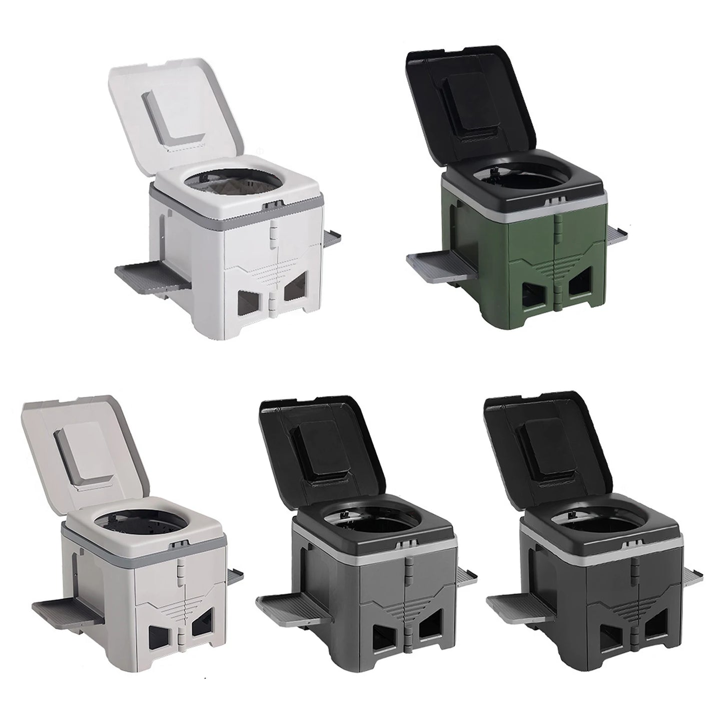 Collapsible Travel Toilet with Lid Camping Toilets Reusable 150KG Load Capacity for Tent Hiking Boating Long Road Trips Peaceful Pleasures Health and Wellness