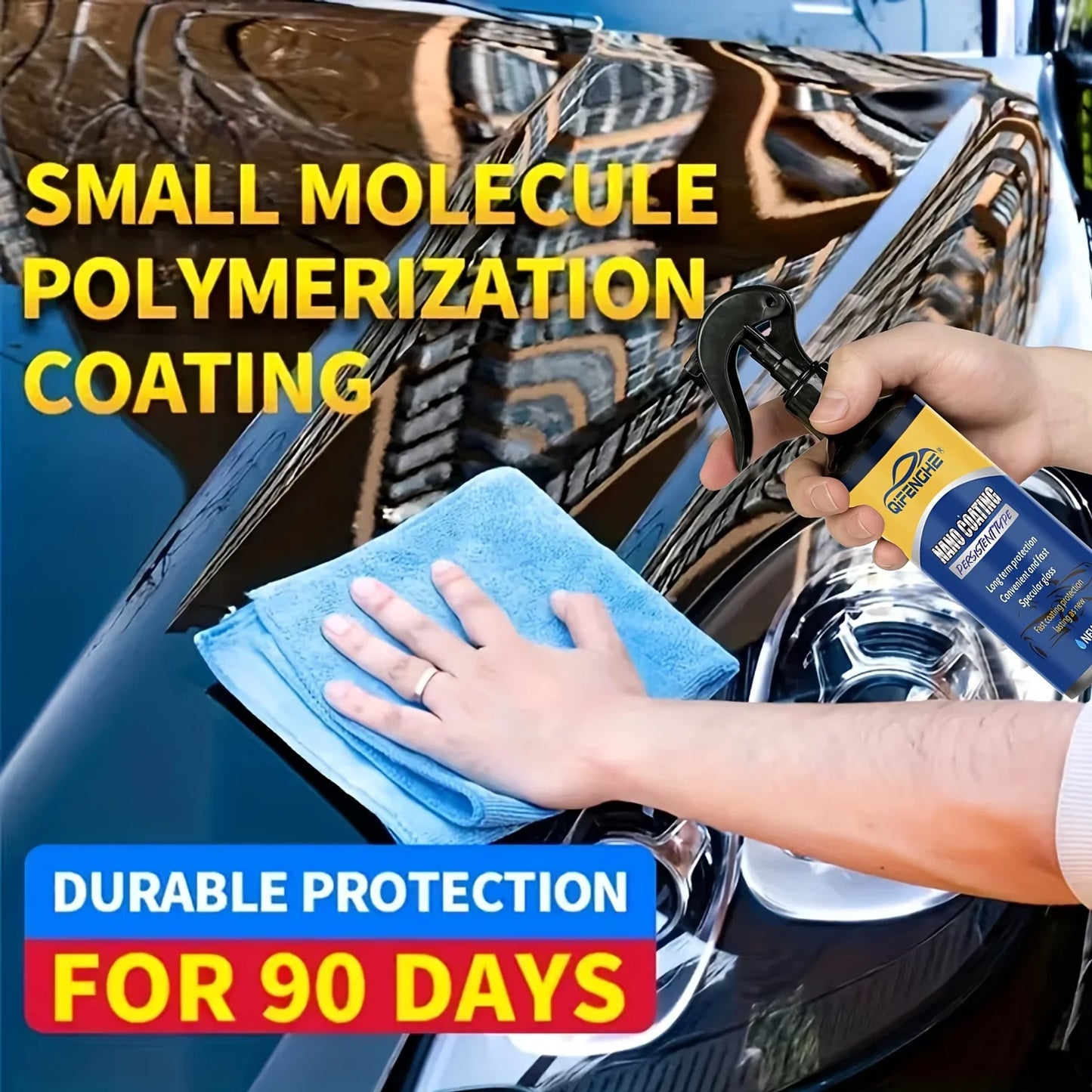 Car Polish & Wax Coating Set with Sponges & Towel