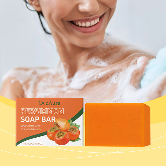 OceAura Persimmon Exfoliating Soap Bar – Moisturizing 100g Exfoliating Soap Bar Peaceful Pleasures Health and Wellness