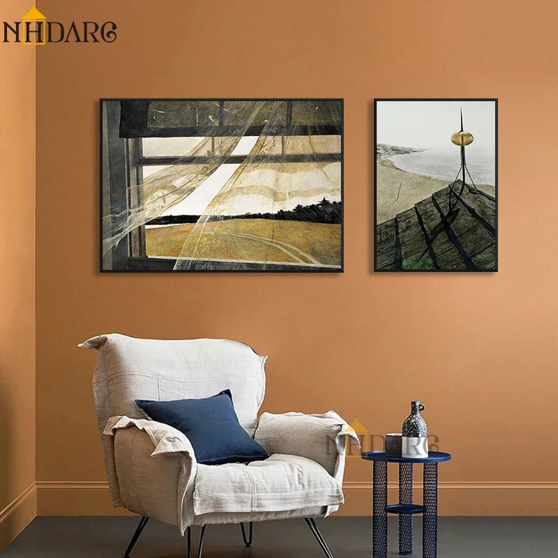 Scandinavian Minimalist Wall Art Classic Vintage Andrew Wyeth HD Canvas Poster Print Home Bedroom Living Room Decoration Peaceful Pleasures Health and Wellness