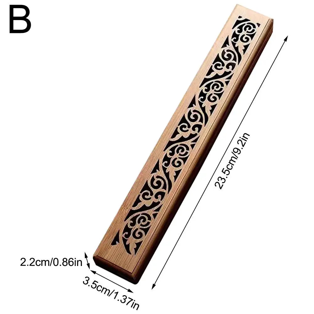 Natural Bamboo Incense Burner Box with Lid & Ash Tray Incense Burner Box Peaceful Pleasures Health and Wellness YELLOW