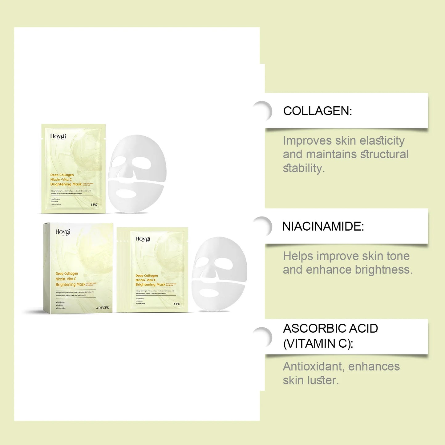 Vitamin C Mask Dark Spot Remover Skin Rejuvenation Smooth Pores Anti Aging Moisturizing Brightening Hyaluronic Acid Facial Mask Peaceful Pleasures Health and Wellness