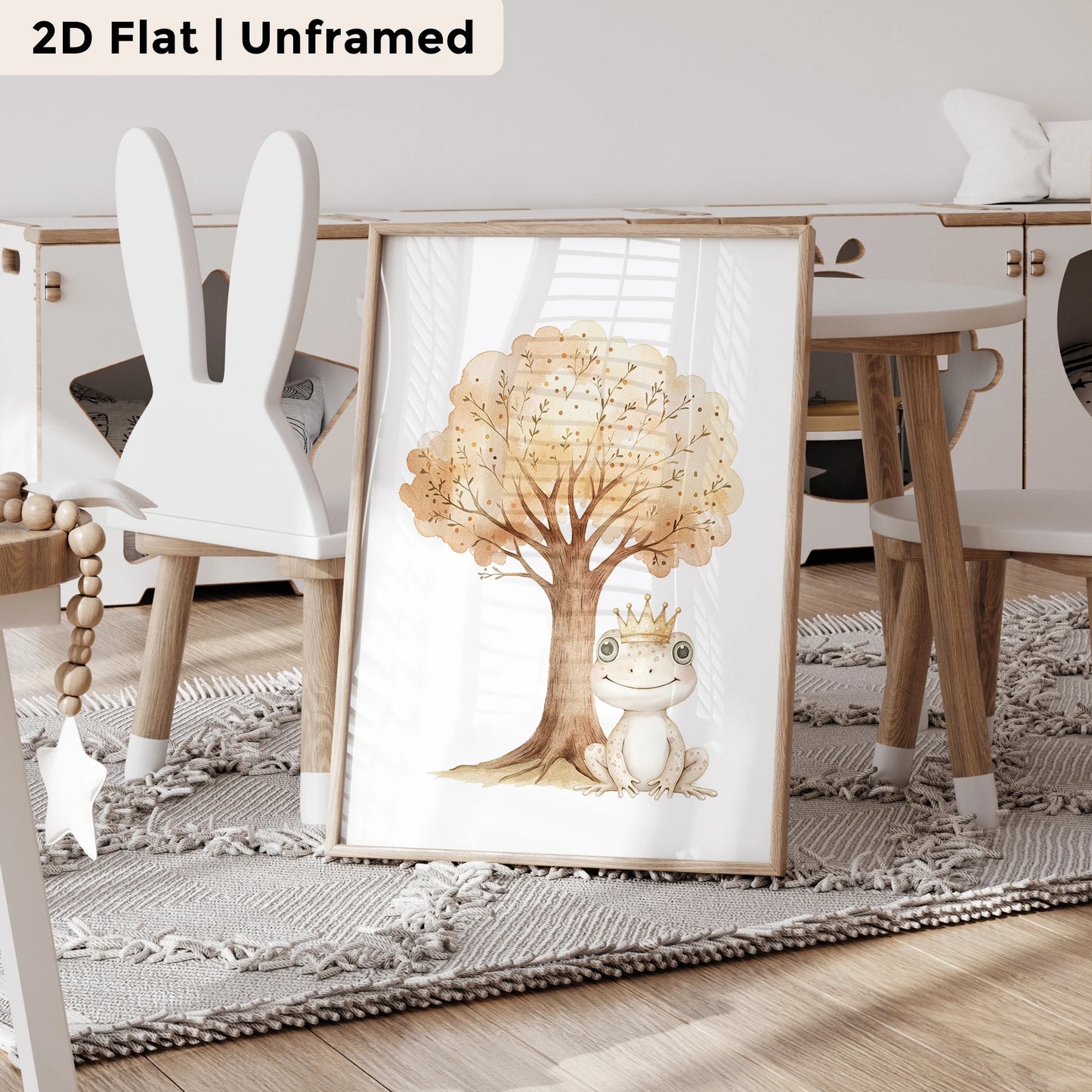 3-Piece Cartoon Frog & Fox Canvas Wall Art | Kids Room Decor