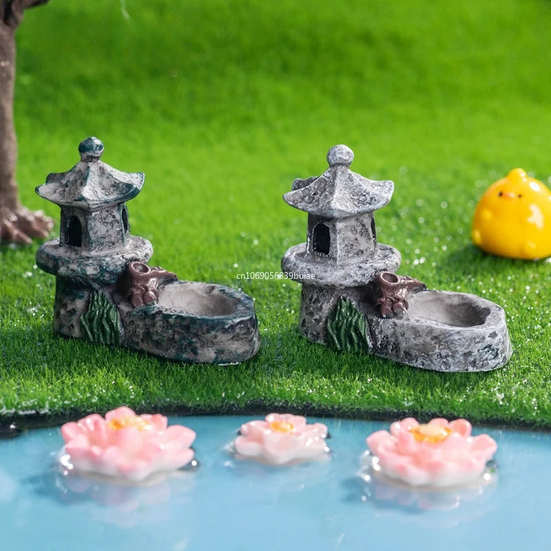 Miniature Landscape Mini Pool Model DIY Miniatures Fairy Garden Decor Micros Ponds Resin Craft Ornament Potted Bonsai Decor 피규어 Peaceful Pleasures Health and Wellness
