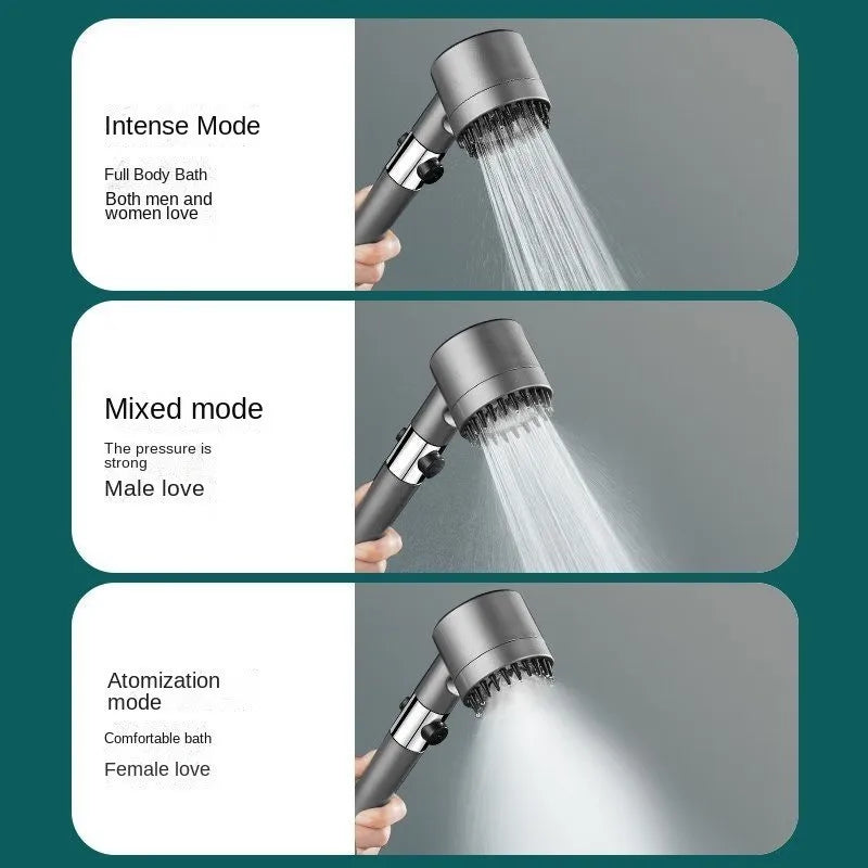 3-Mode High-Pressure Handheld Shower Head with Massage & Filter