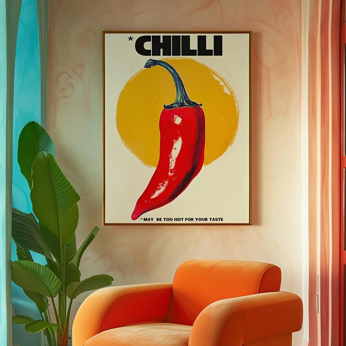 3pcs Unframed Vintage Amore Canvas Print Vino Wine Glass and Chili Dopamine Wall Art Poster Home Decor Maximalism Perfect Gift Peaceful Pleasures Health and Wellness ZLH4004 60x90cm No Frame