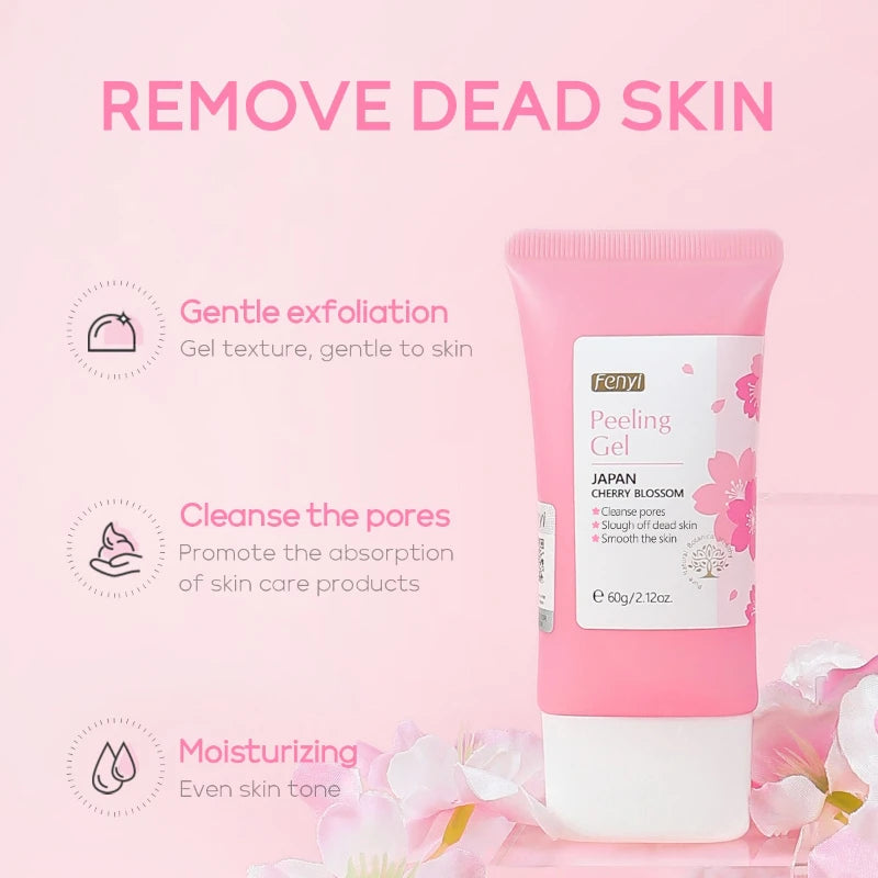 Cherry Blossom Peeling Gel Facial Exfoliating Moisturizing Tender Body Cleansing Skin Care 60g Peaceful Pleasures Health and Wellness