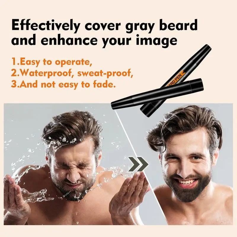 4-Tip Beard Filler Pencil – Waterproof Men's Beard & Brow Pen