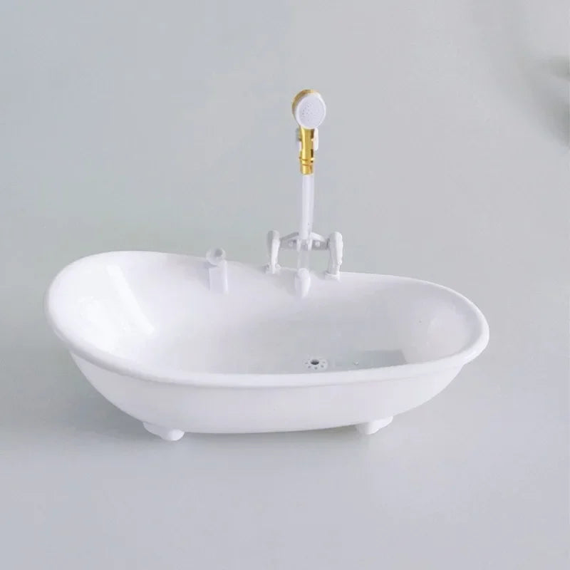 Lightweight Fashion Electric Dollhouse Shower Tub Long Service Life Doll Bath Tub Fine Workmanship for Entertainment Peaceful Pleasures Health and Wellness