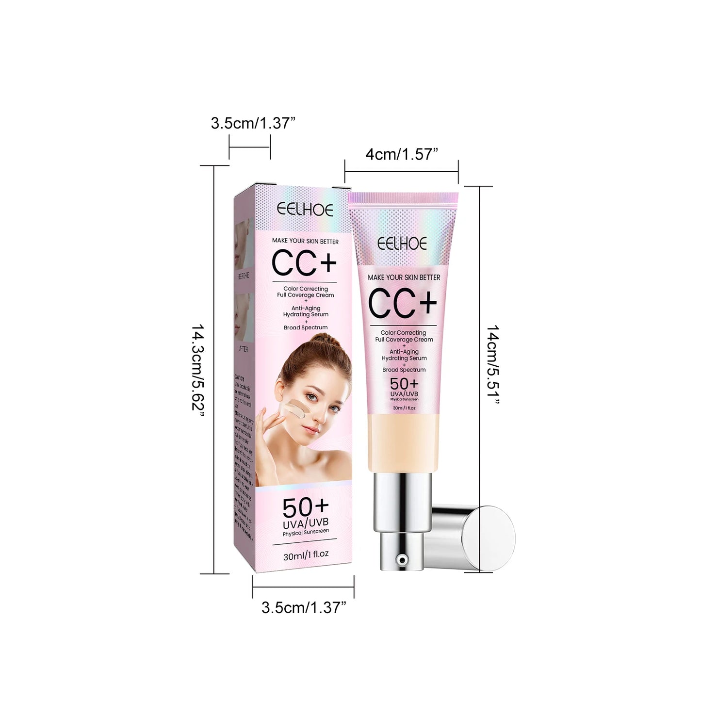 CC Cream Foundation SPF 50 – Brightening, Oil Control & Concealer Peaceful Pleasures Health and Wellness