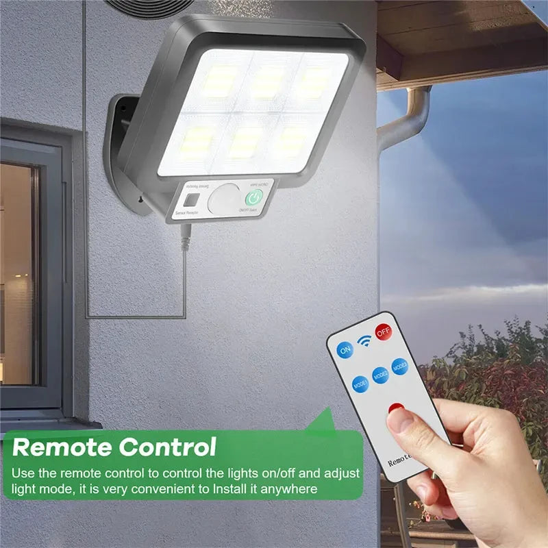 Solar LED Wall Light with Motion Sensor – 3-Mode Outdoor Lamp