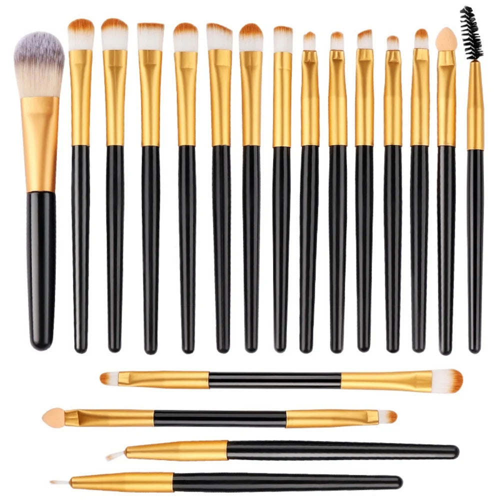 RUNTOIN 20Pcs Makeup Brush Set – Eye, Blending & Foundation
