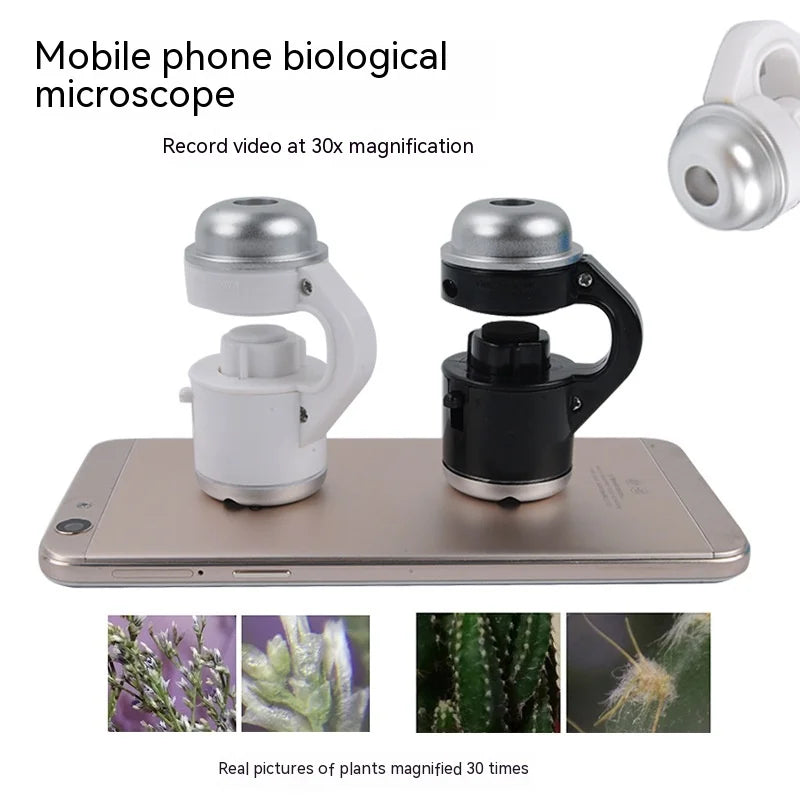 Mobile Phone Magnifier Universal 30X Glass Lens Camera Clip Microscope Universal Portable Illuminant Identification Loupe lupa Peaceful Pleasures Health and Wellness