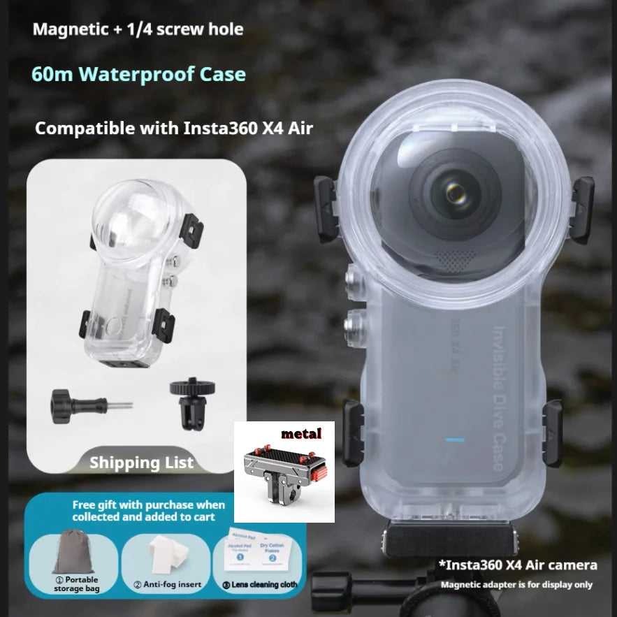60m Waterproof Dive Housing for Insta360 X4 Air | Underwater Case