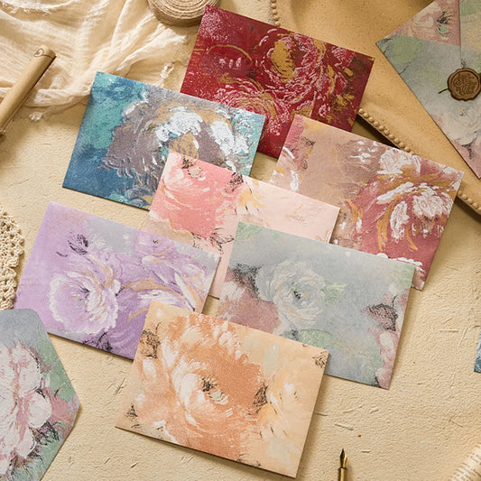 5 Vintage Floral Letterhead Series Special Paper Gilded Embossed Peaceful Pleasures Health and Wellness