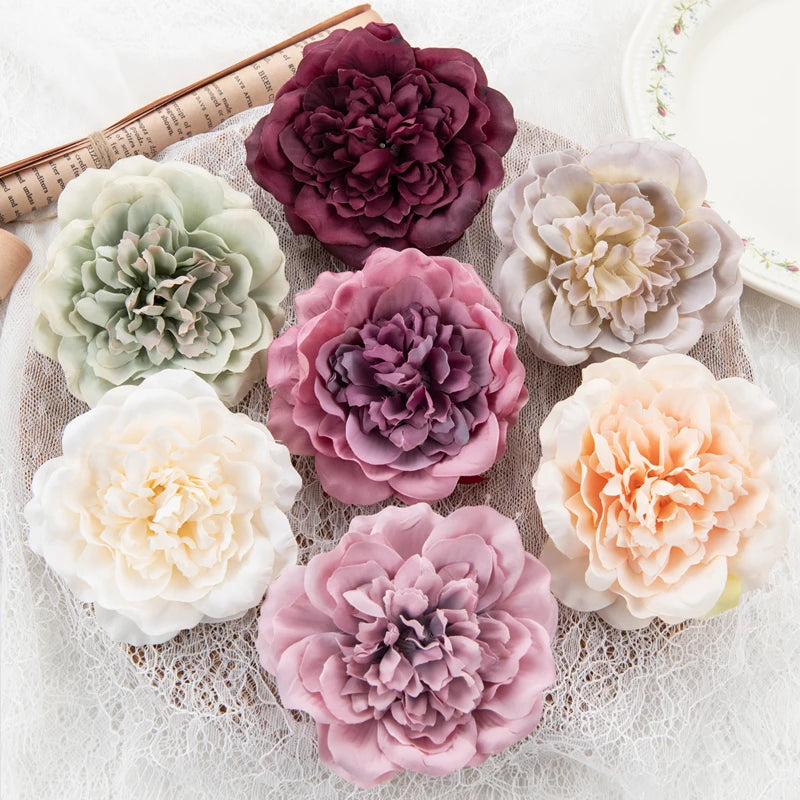 Silk Artificial Peony Dahlia Flower Heads 10cm – 5 or 10pcs