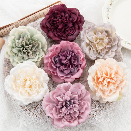 Silk Artificial Peony Dahlia Flower Heads 10cm – 5 or 10pcs Artificial Silk Flowers Peaceful Pleasures Health and Wellness