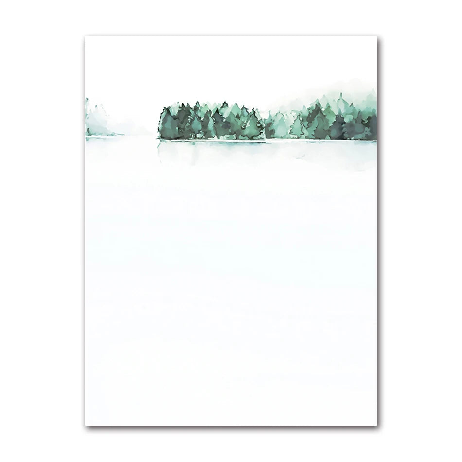 Nordic Tropical Plants Canvas Wall Art | Green Leaves Poster