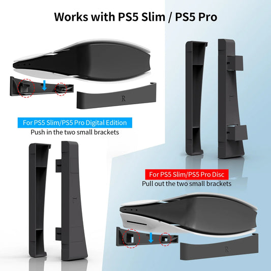 PS5 Slim & Pro Horizontal Stand – Sturdy ABS Console Cradle Console Stand Oasis Select