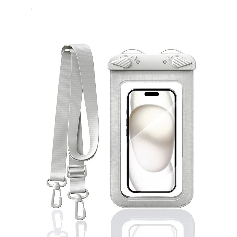 waterproof phone pouch for swimming bag phone diving phone case IPX8 waterproof bag phone case under water transparent pouch Peaceful Pleasures Health and Wellness Off-white