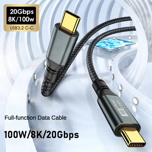 USB C Cable 8K 100W 20Gbps – iPhone 15 MacBook Samsung 2m/3m USB-C Data Cable Peaceful Pleasures Health and Wellness