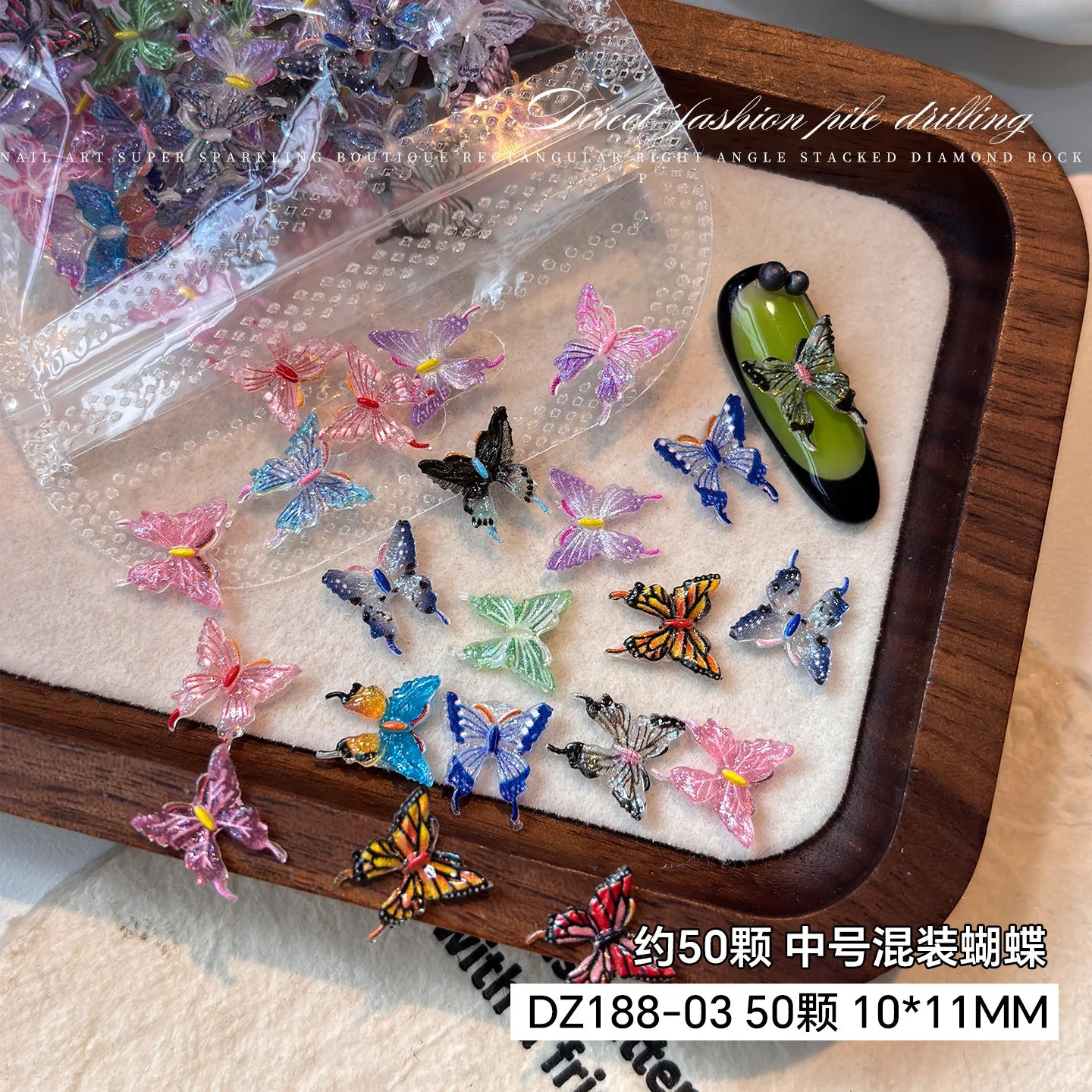 3D Resin Rose & Butterfly Nail Charms | Flat Back DIY Nail Art