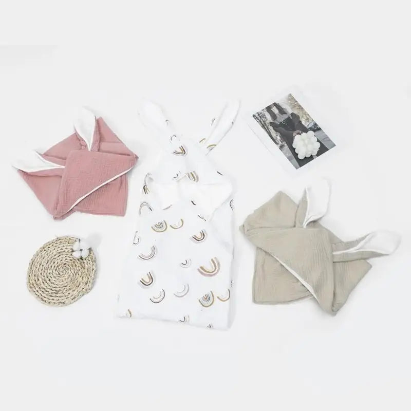 Hooded Baby Bath Towel Wrap | Soft Cotton Rabbit Ears Blanket