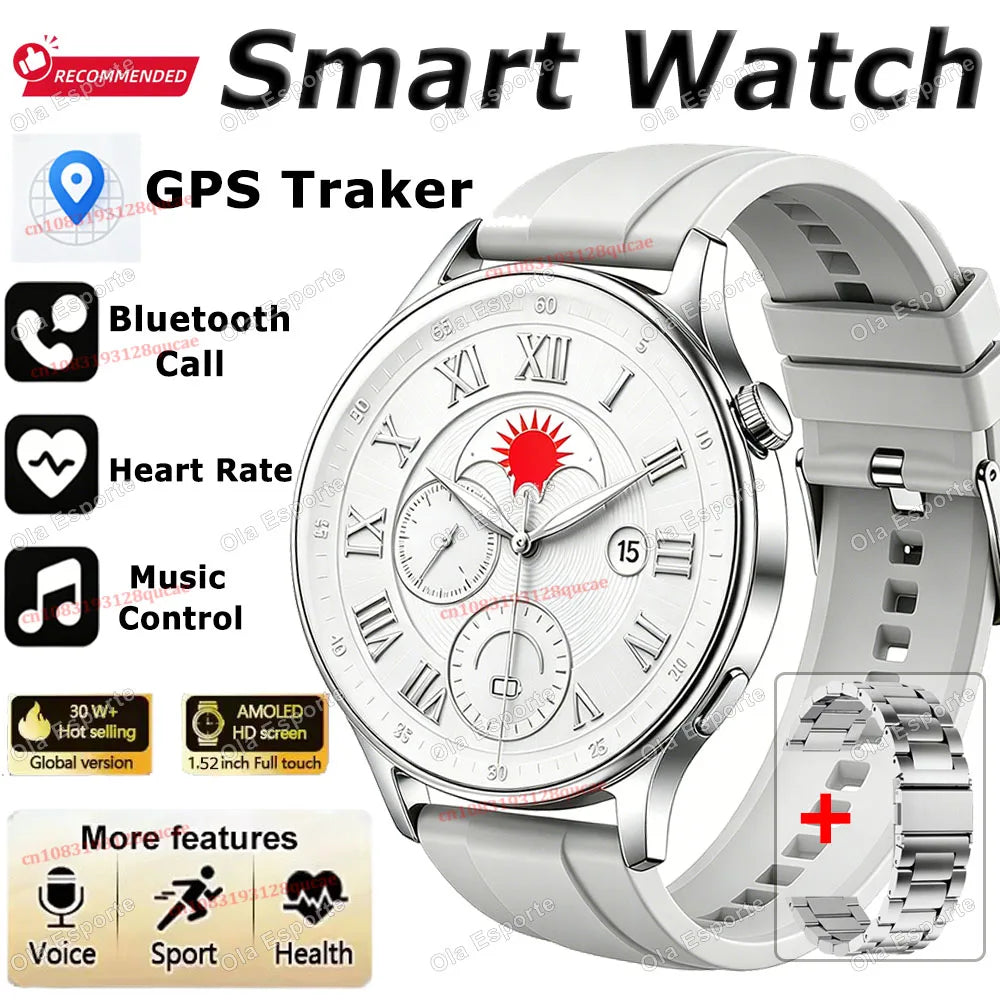 Men's GPS Smartwatch 1.52" AMOLED BT Calls NFC IP68 Waterproof