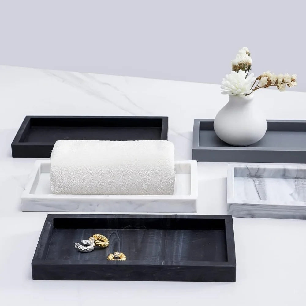 Silicone Bathroom Vanity Tray | Shatterproof Countertop Organizer