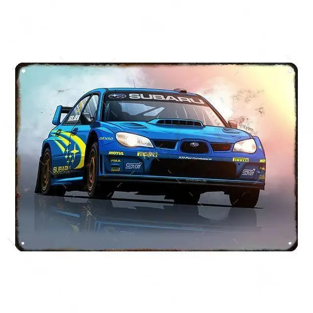 Cool Race Car Vintage Metal Poster Modern Sport Car Retro Tin Sign Auto Club Wall Decoration Plaque for Home Decor Peaceful Pleasures Health and Wellness