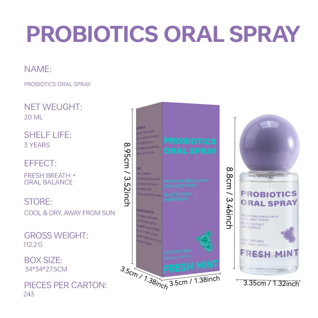 Long Lasting Fresh Mint Oral Spray Portable Mouth Breath Freshener for Adults Freshness Oral Care Products 20ML Peaceful Pleasures Health and Wellness