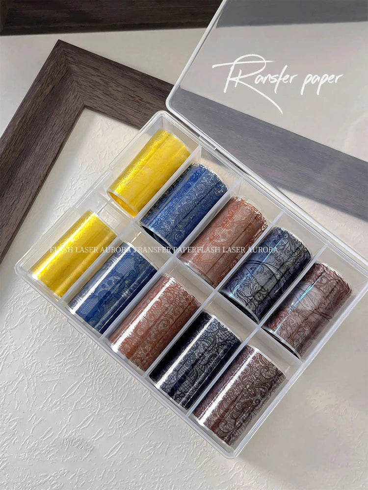 10 Rolls Vintage Lace Water Transfer Nail Decals | DIY Manicure