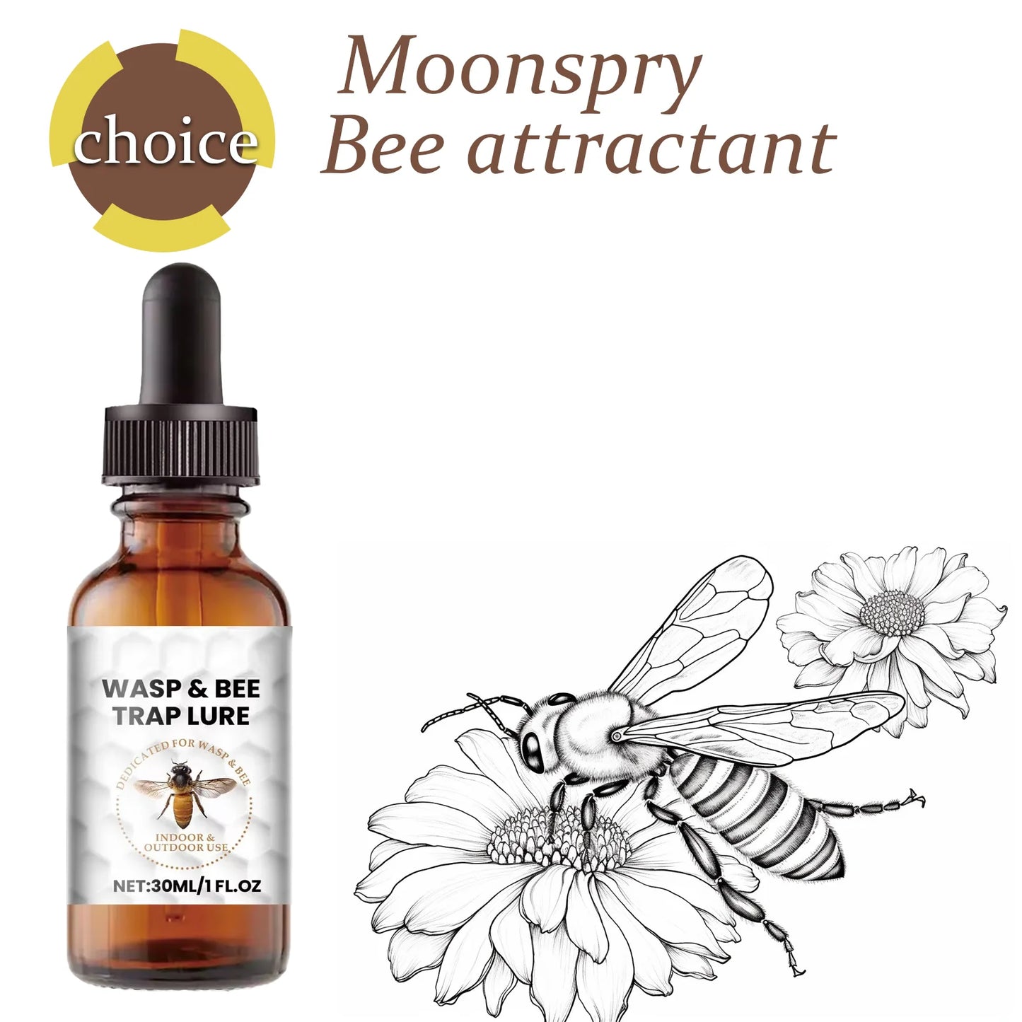 Bee Attractant Lure Queen Pheromone Swarm Trap Bait 30ml