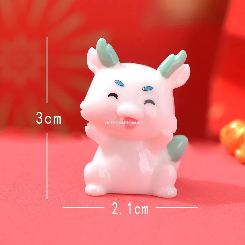 1Pcs Cartoon Cute Resin Dragon Micro Landscape Fairy Garden Micro Landschaft Pot Garden Miniatures 2025 Chinese New Year Gifts Peaceful Pleasures Health and Wellness
