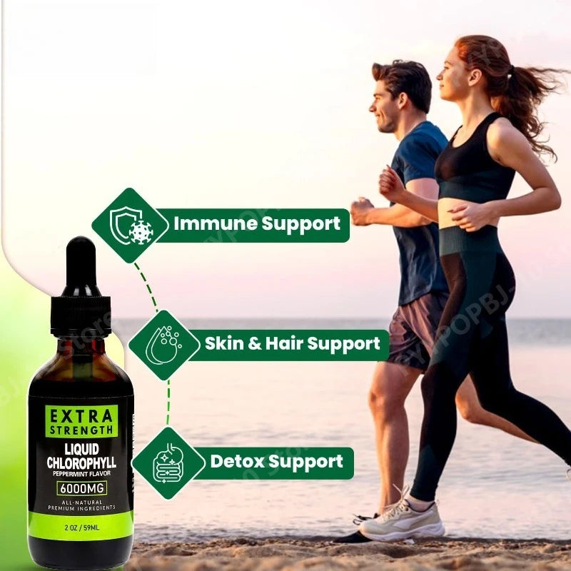 Liquid Chlorophyll Drops 59ml | Peppermint & Mulberry Vegan