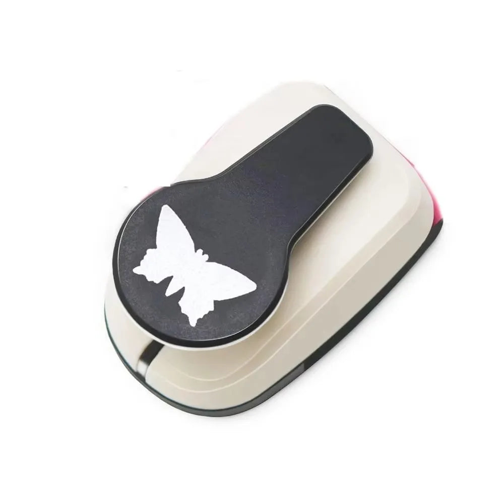 9/16/25 Mm Shape Hole Punch Press-Type Labor-saving Round Paper Punch Multi-Pattern Comfortable Grip Embossing Machine Peaceful Pleasures Health and Wellness Butterfly 25mm-0.98in