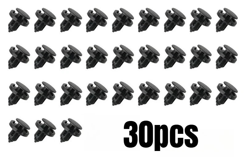 30pcs 8mm Diameter 8mm Black Vehicle Car Bumper Door Panel Fender Liner Clips Retainer Plastic Auto Fasteners Rivets Clips Peaceful Pleasures Health and Wellness 30pcs
