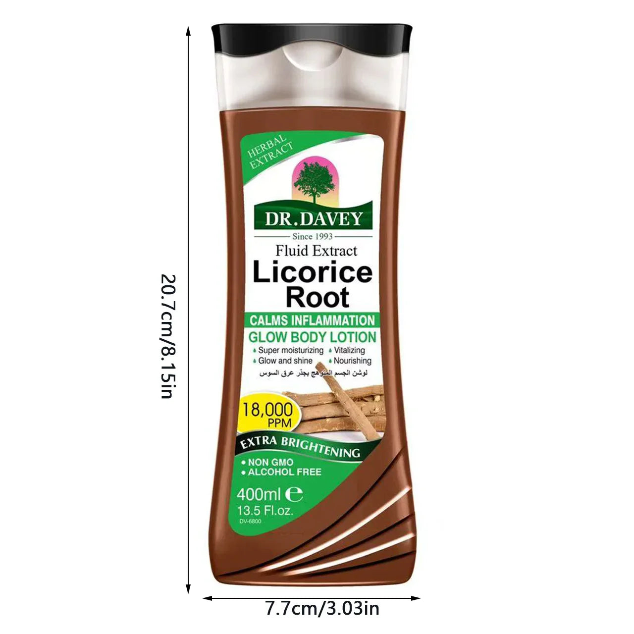DR.DAVEY Licorice Root Body Lotion – Moisturizing, Non-Greasy