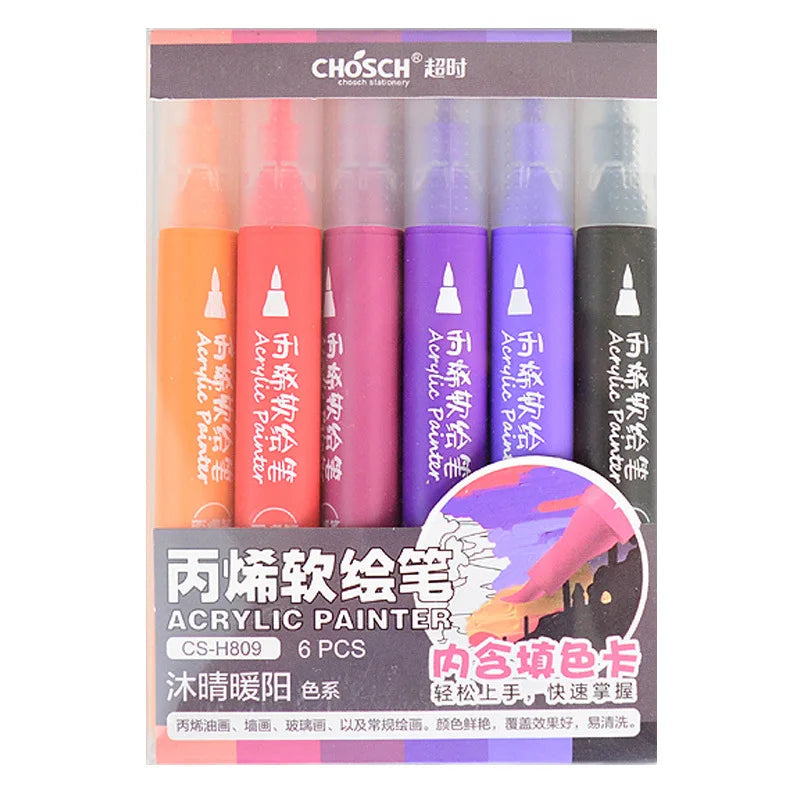 Soft Tip Acrylic Painting Pen DIY Student Art Hand Animation Design