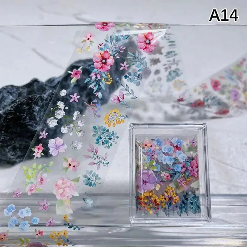 1Pcs Flower Nail Transfer Foils Stickers for Nail Art Peaceful Pleasures Health and Wellness A14