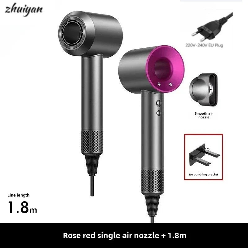 2026 Negative Ion with Air Collecting Scattering Nozzle Salon Tool for Home Travel Professional Leafless Wall-mounted Hair Dryer Peaceful Pleasures Health and Wellness pink EU