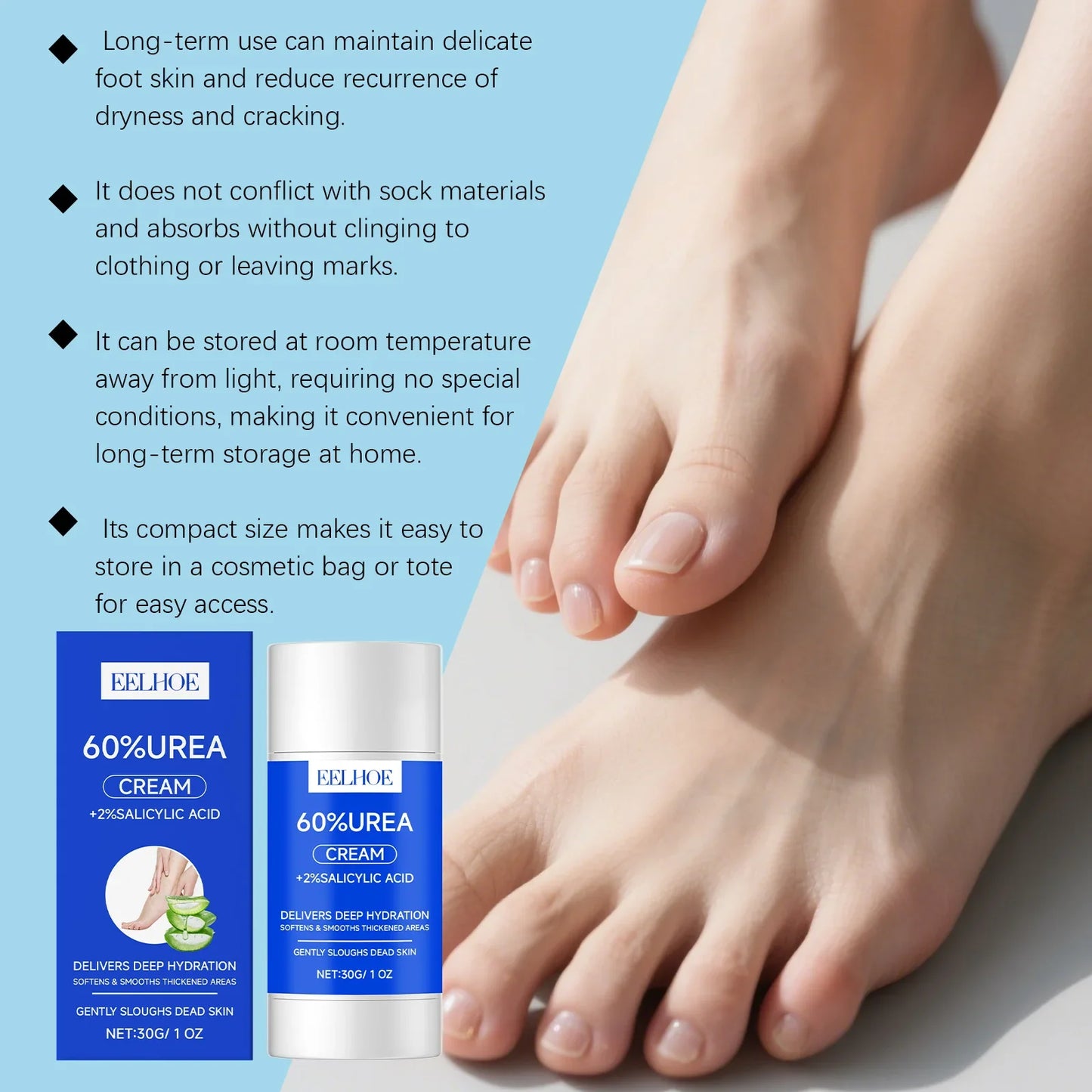 Urea 40% + Salicylic Acid 2% Foot Cream – Repair Cracked Heels